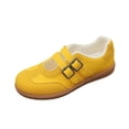 thumbnail image 2 of EKVAHL Women's Double Strap Retro Flats Cute Buckle Decor Loafers Comfort Slip On Sneakers Lightweight Casual Work Shoes Yellow, 2 of 4