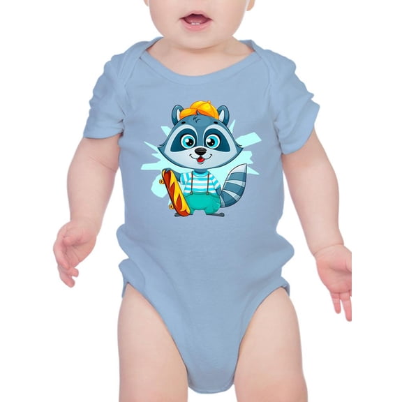 Skater Raccoon Bodysuit Infant -Image by Shutterstock,  12 Months