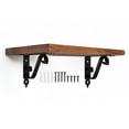 thumbnail image 1 of Uxcell 2 Pcs Soportes Decorativos para Estantes, Soportes para Estantes Flotantes de 150mm/6 Pulgadas para Estanterías de Pared, Negro, 1 of 7