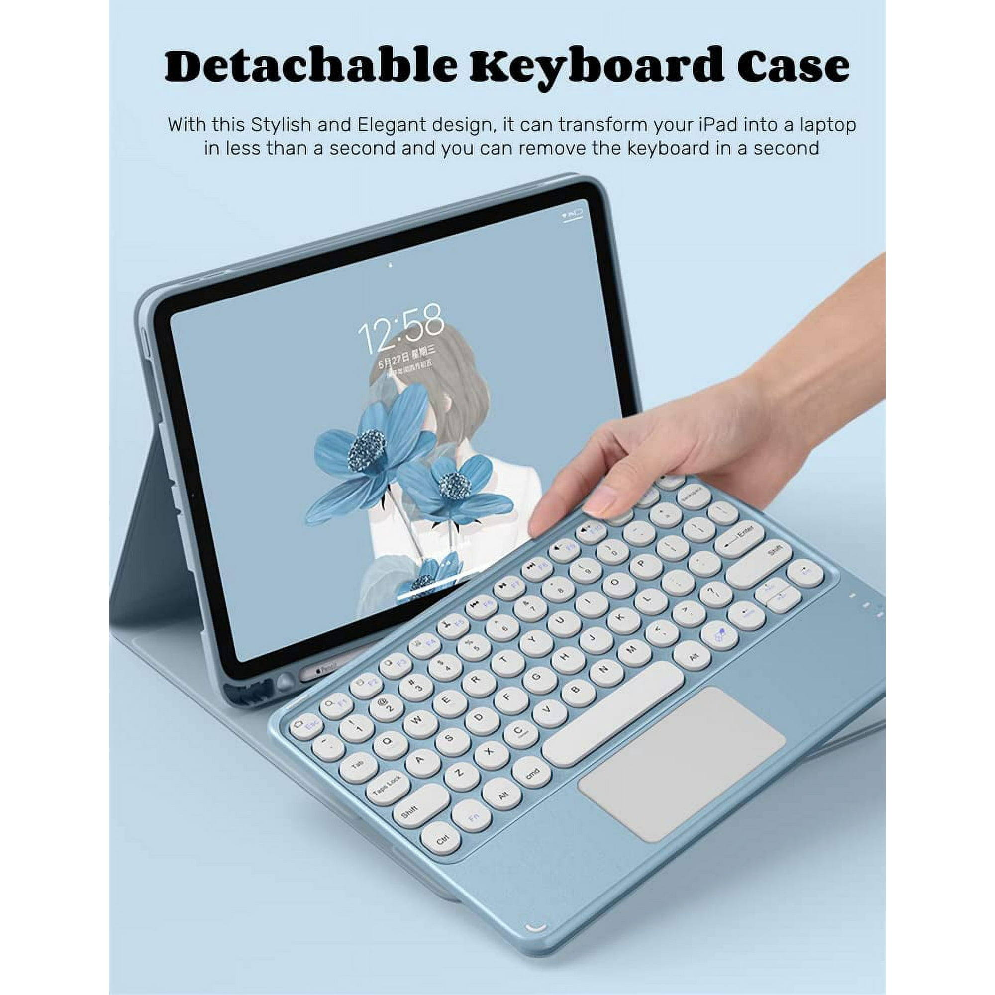 iPad Air 5(2022)/iPad Air 4(2020) Case with Keyboard, Detachable
