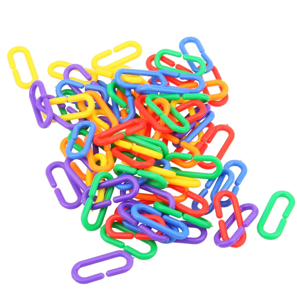 150pcs Hooks C-clips Plastic Chain Links C-links Kids Toy 