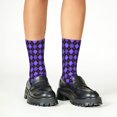 thumbnail image 4 of Honeii purple argyle Print Children's Colorful Socks,Unisex Kids and Toddlers' Cushioned Sock,Kids Athletic Crew Socks,for Everyday Wear and Sports, 4 of 5