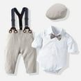 thumbnail image 2 of Caqnni Baby Boy Clothes Long Sleeve Sweatshirt Tops Pants Set Toddler Cowboy Fall Winter Outfit for 0 6 12 18 24 M 1t 2t 3t 4t 5t 6t Gift Sets(18-24 Months,White), 2 of 5