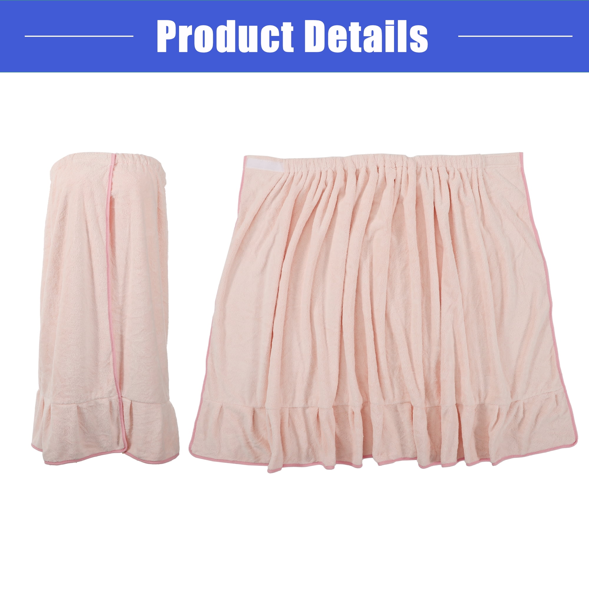 Vocoste Bath Wrap Towel for Women Shower Robe Adjustable Closure Bath Wrap Pink 31.9" Length