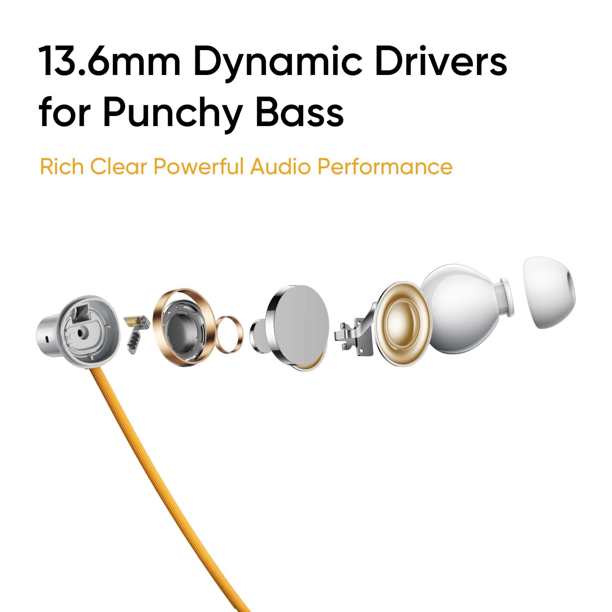 realme Buds Wireless 5 ANC in Ear Bluetooth Headphones, 50dB ANC, 13.6mm Dynamic Bass Driver, 360 Spatial Audio, 45ms Low Latency, Upto 38hrs Playback, IP55 Rating, Dual Device Connection - Silver