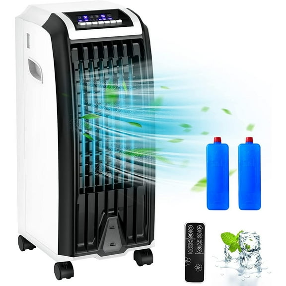 Bilot Evaporative Air Cooler, 3-IN-1 Portable Air Cooler with Remote Control, 7.5-Hour Timer, 3 Modes, 3 Speeds, 2 Ice Packs, Swamp Cooler Air Conditioner for Bedroom, Home Office Dorms