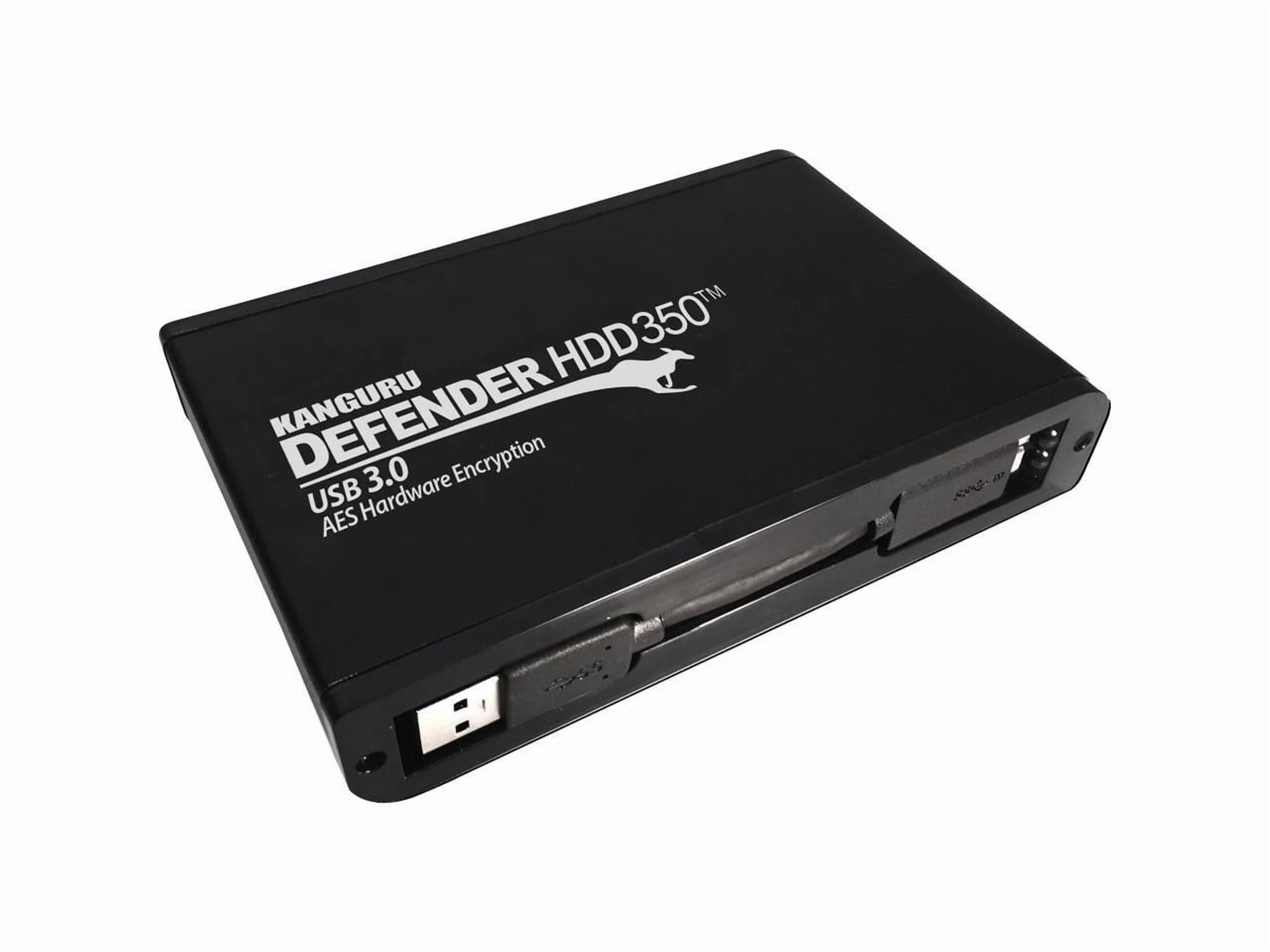 Kanguru Defender HDD350 2 TB FIPS 140-2 Certified - Hardware Encrypted Hard Drive - 2.5" External - SATA (SATA/600) - Matte Black - TAA Compliant - Server Device Supported - USB 3.2 (Gen 1) - 5400r...