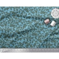 thumbnail image 2 of Soimoi Blue Poly Georgette Fabric Dots & Beach Leaves Printed Fabric 1 Yard 42 Inch Wide, 2 of 3