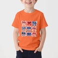 thumbnail image 2 of FAVIPT Girls Patriotic T-Shirts 4th of July 250 Years Boys American Flag Shirt Red White Blue Tshirt Independence Day Tee Orange,3-4Years, 2 of 6