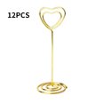 thumbnail image 1 of Soportes de número de mesa de 12 piezas Soportes de papel para tarjetas de metal Abrazaderas multiusos de papel de oficina para bodas, Dorado Inevent HA8821-01B, 1 of 7