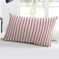 thumbnail image 5 of Red Striped Throw Pillow Covers, Red White Stripes Farmhouse Soft Breathable Pillow Cases with Invisible Zipper for Sleeping, Toddler Pillowcases for Couch Bed Sofa Chair 12x20 Inches, 5 of 6