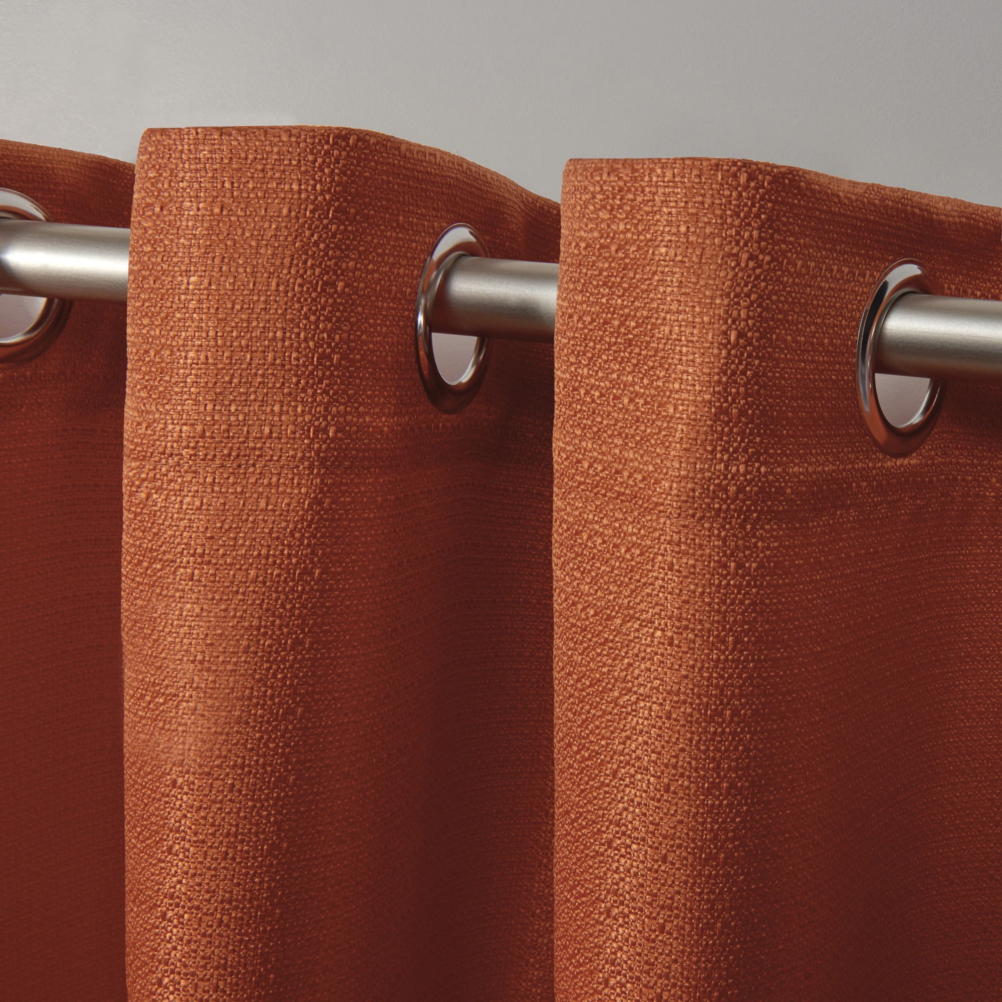 Exclusive Home Aztec Indoor/Outdoor Grommet Top Curtain Panel Pair, 54"x84", Mecca Orange
