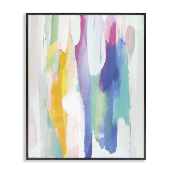 Stupell Industries Contemporary Alluring Rainbow Tones Abstract Layered Shapes Black Framed Giclee Art, 11 x 14, by Jackie Hanson