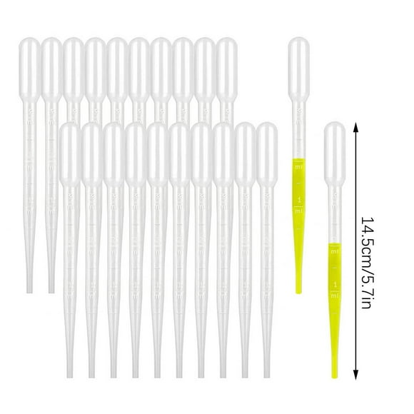 100PCS 3ml Disposable Transfer Pipettes, Calibrated Plastic Droppers for Precise Measurement, Easy-Read Graduated Lab Pipettes Science Experiment Art Watercolor Mixing