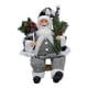 thumbnail image 1 of Figura tradicional de Papá Noel con bolsa de regalo Muñeco de Papá Noel sentado para Navidad Gris, 1 of 3