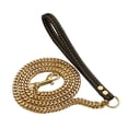 thumbnail image 1 of Cuban Chain Traction Rope Gold - Qyaukm Traction Leash Leather Strong Metal Stainless Pet Chain for Dog, 1 of 7