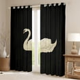 thumbnail image 2 of Feelyou Kawaii Swan Print Curtains Pack of 2 (42x84 Each) for Kids, Black White Curtains Blackout, Cartoon Animal Theme Bedroom Curtains, Living Room Curtains Decor, 2 of 6
