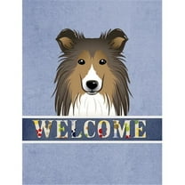 Carolines Treasures BB1428CHF Sheltie Welcome Flag Canvas House Size
