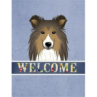Carolines Treasures BB1428CHF Sheltie Welcome Flag Canvas House Size