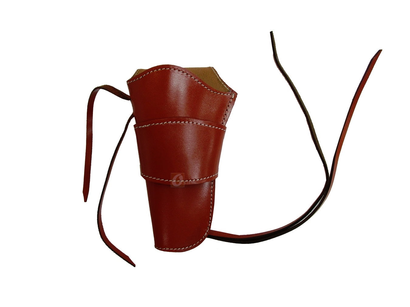 Leather Holster Long Barrel OWB Revolver Pistol Fit Smooth Red - Left Hand