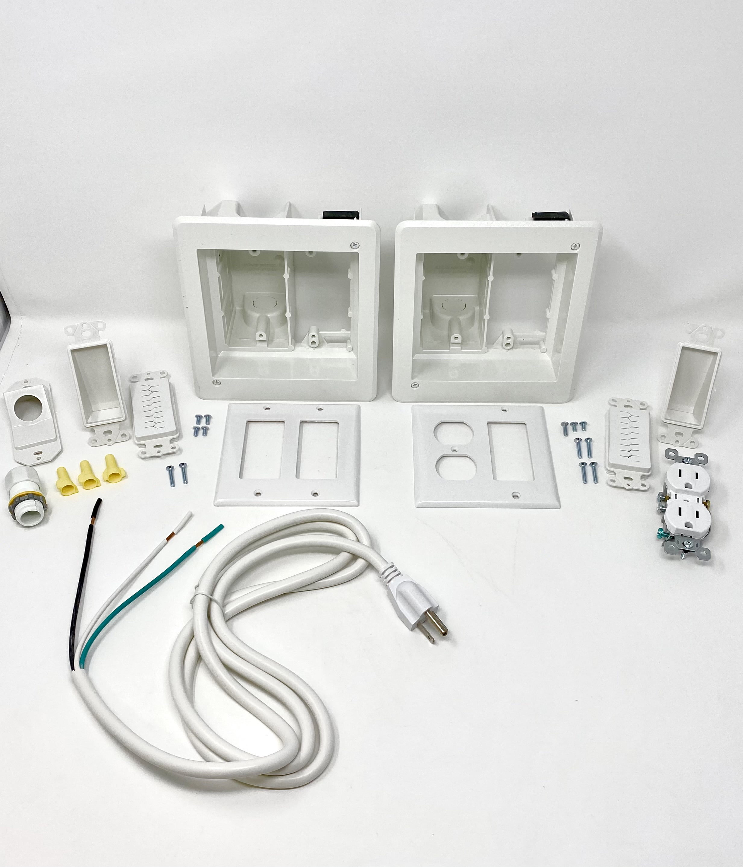 RiteAV 2Gang Recessed NonMetallic Electrical Combo Flat Screen TV