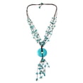 thumbnail image 2 of Multi Strand Turquoise Donut Wax Rope Necklace, 2 of 3