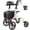 Champagne, variant on COSYWILL Walker with Seat,Foldable Rollator Walker,10" Wheels,Height Adjustable,Removable Back Support, 300 lbs,Dark Red
