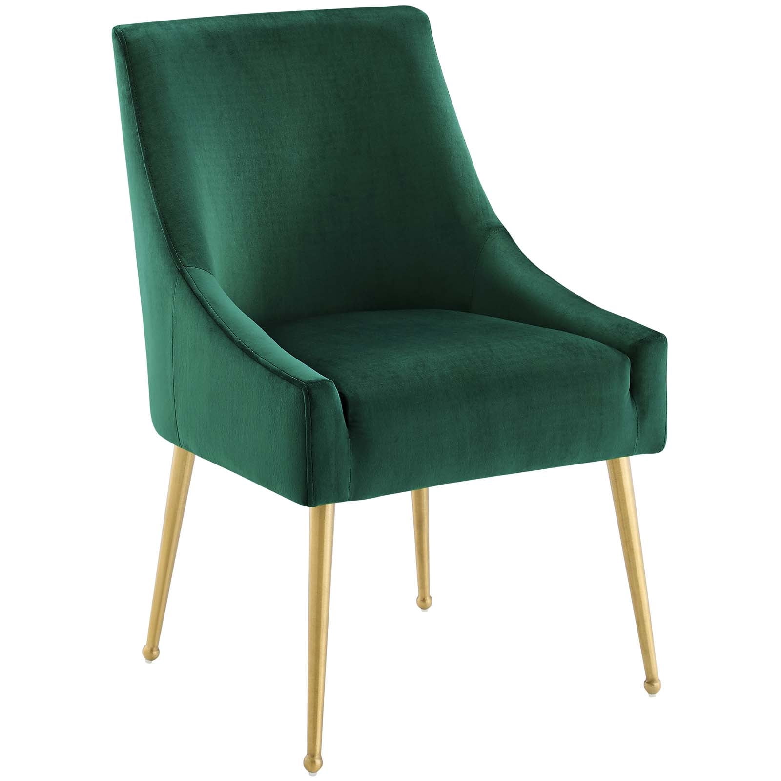 Upholstered Performance Velvet Dining Chair with Stainless Steel Legs