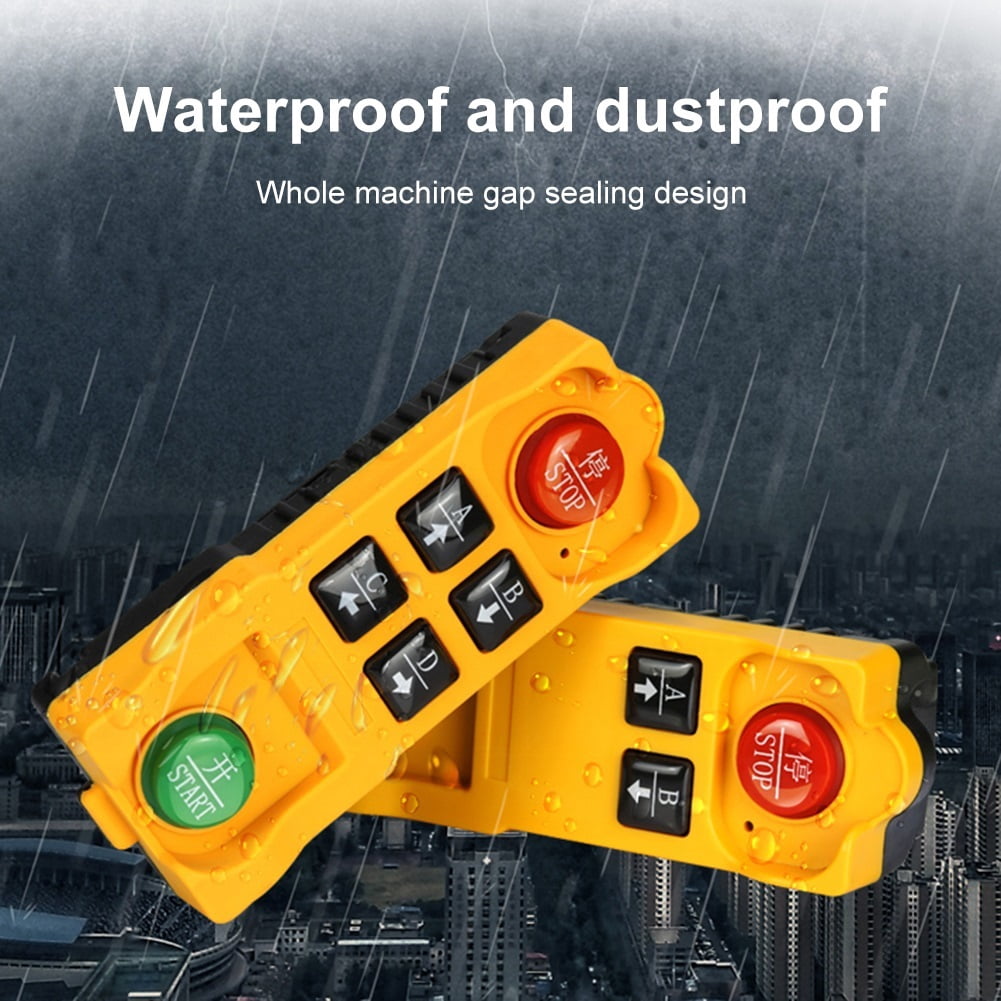 Industrial Wireless Remote Controller 2/4 Buttons Hoist Crane Control Waterproof Crane Industrial Radio Controller Long Distance ,Quick Response
