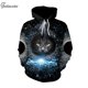 thumbnail image 2 of Sudadera con capucha para hombre, jersey de manga larga con estampado de gato, ropa de calle con bolsillos, Otoño e Invierno, 2 of 4