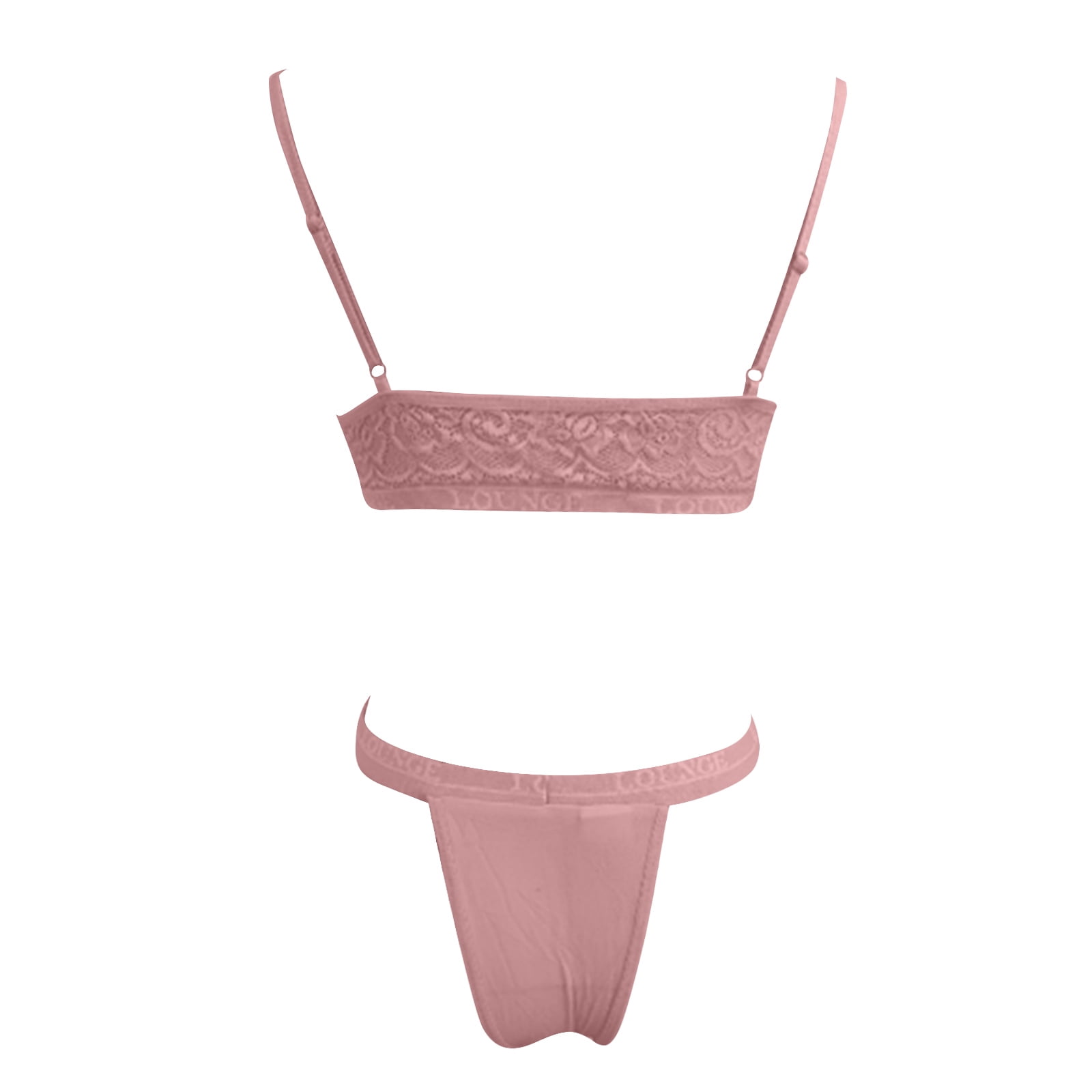 Lounge Underwear - Lounge Underwear pink lace lingerie set on