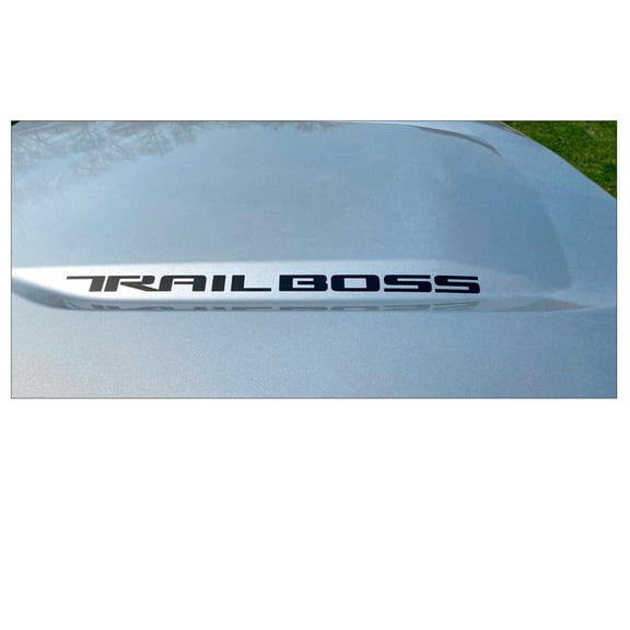 Chevy Silverado Matte Black Trail Boss Hood Lettering Decals 2019-2026 Set of 2 GM Licensed