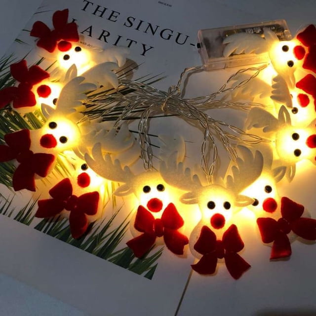 Xihbxyly Guirnalda de Luces Led Navideñas con Diseño de Muñeco de Nieve, Diseño Decorativo, para Uso En Interiores y Exteriores, Resistente Al Agua Ip44, Funciona con Pilas o Usb, 1,65 M (10 Luces),