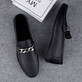 thumbnail image 5 of Men's Casual Loafers Slip On Leather Shoes Lightweight Driving Shoes Moccasins Classic Penny Loafer Flats Boat Shoes Outdoor Walking Shoes, 5 of 10