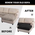 thumbnail image 6 of Eurhowing 4-Piece Velvet Sectional Sofa Covers for L-Shaped Chaise Lounge Couches, Stretch Soft Non-Slip Separate Slipcovers, 3 Seater & 1 Chaise Protectors, Black, 6 of 8