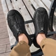 thumbnail image 6 of Mens Non-slip Loafers Outdoor Casual Lightweight Retro Driving Shoes Minimalist Business Office Moccasins Black 8.5 US, 6 of 7