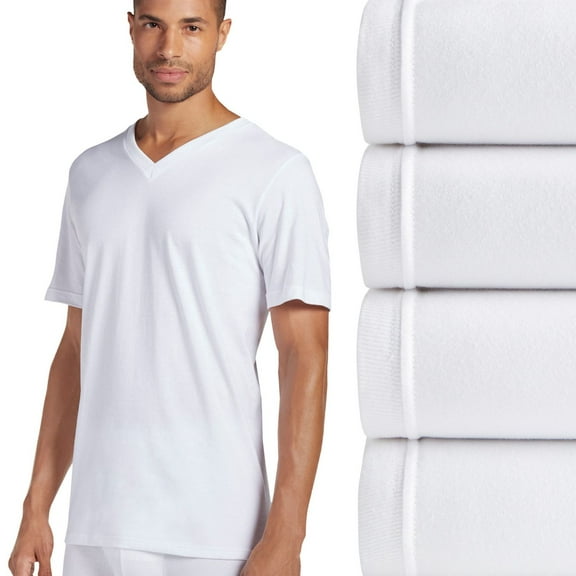Jockey Classic V-Neck Men's 4-Pack T-Shirts, White