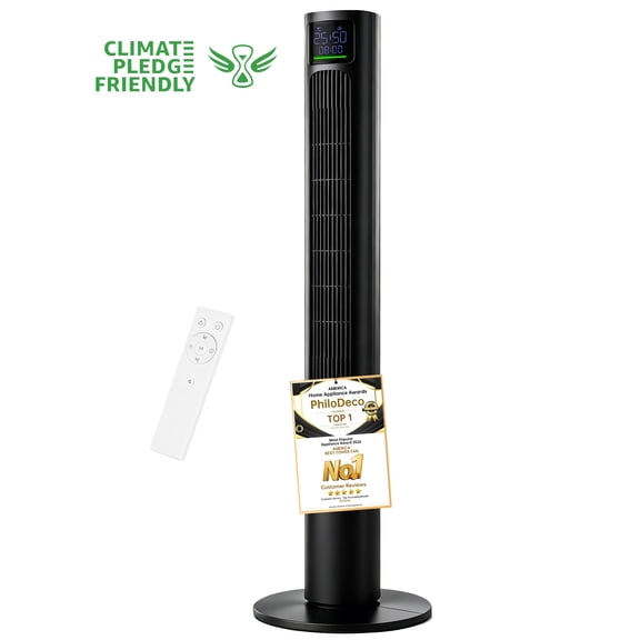 HUMSURE 45" Bladeless Tower Fan,4 Speed Settings & 4 Modes,80° Wide-angle Oscillation ,Remote Control & Timer,Sleep Mode,Safe Bladeless Design,Ideal for Households with Children or Pets