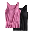 thumbnail image 4 of Womens Cotton Camisole Adjustable Camisole With Frame Bra Stretch Undershirt, 4 of 6