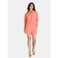 thumbnail image 4 of Nine.Eight Women's Long Sleeve Shirt and Pull On Shorts Set, 2-Piece, Sizes XS-XXXL, 4 of 5