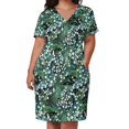 thumbnail image 2 of Vestido holgado con bolsillos y estampado sin costuras de lirio de los valles, vestido de cumpleaños para mujer, vestidos de verano de lujo 2025 para mujer, 2 of 6