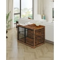 thumbnail image 3 of Hzuaneri Furniture Style Dog Crate, Dog Kennels, Rustic Brown and Black DFC80101B, 3 of 9