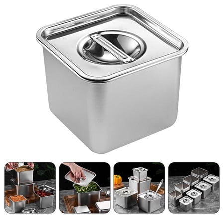 Topbathy Stainless Steel Seasoning Jar with Lid Large Capacity Kitchen Condiment Container for Organized Storage