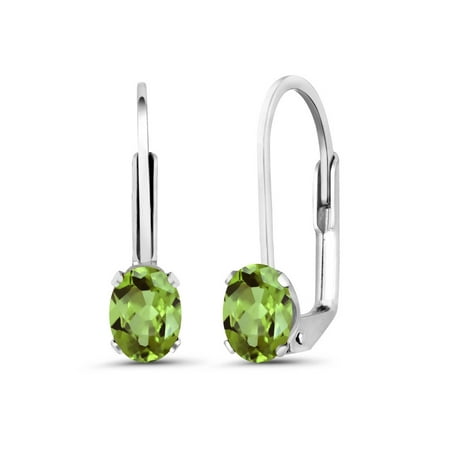 Avon Green Earrings - 1.00 Ct Oval Green Peridot 925 Sterling Silver Earrings