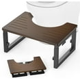 thumbnail image 1 of Bamboo Toilet Stool Poop Stool Foldable es Adjustable Heights Potty Stool for Adults Kids Portable Pooping Foot Stool for Bathroom RV Sturdy Squat Stools Potty lbs Capabi, 1 of 7