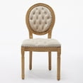 thumbnail image 4 of AOOWOW French Country Velvet Dining Chairs Set of 2 Upholstered Dining Room Chairs with Round Back and Wood Legs, 4 of 11