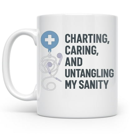 Nurse 11 oz Coffee Mug - Funny Stethoscope Design White Ceramic Gift