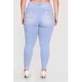 thumbnail image 4 of Women's Plus Size WAX Distressed Frayed Hem Skinny Jeans, 4 of 4