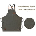 thumbnail image 4 of Delantales Chef Apron AFUN de lona para hombre y mujer, color gris y verde, 4 of 6