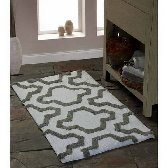 Saffron Fabs Bath Rug, Geomatric Quatrefoil Pattern, Assorted Colors and Sizes